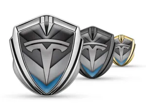 Tesla Metal Emblema Insignia De Pista Animado Lustroso
